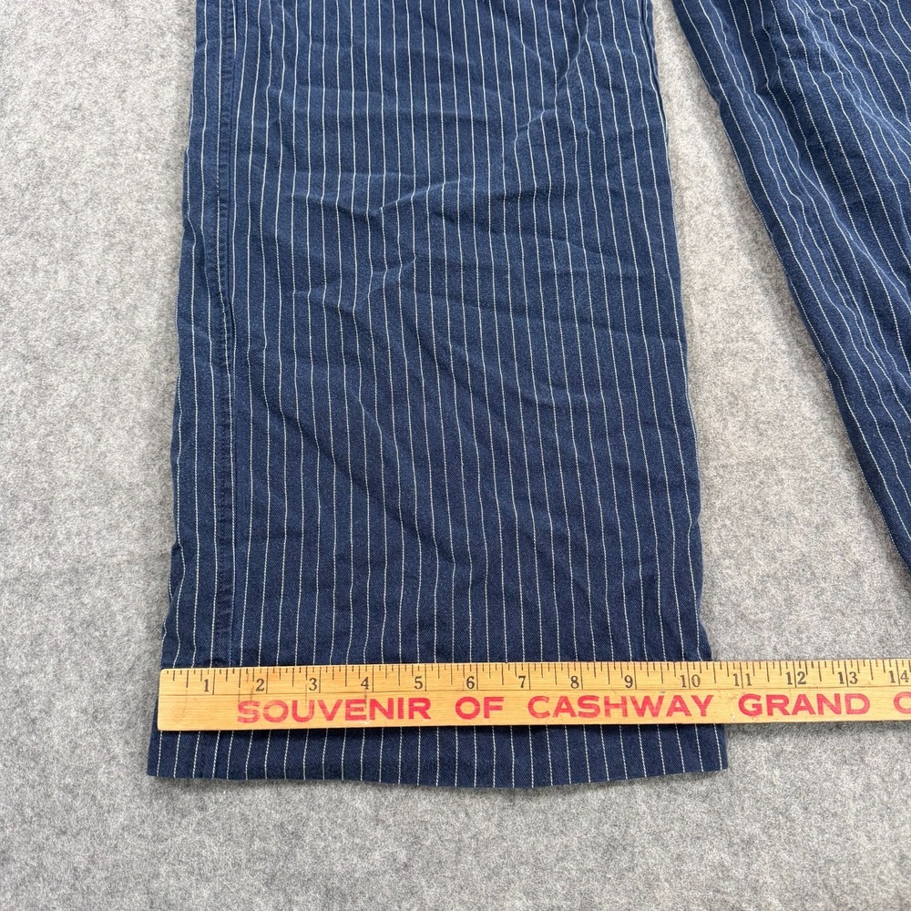Everlane Navy Blue Striped The Way High Draped Pants Women's Size 8 Short - Picture 3 of 8